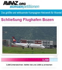 Mehr als 3000 Online-Unterschriften gegen Bozner Flugplatz